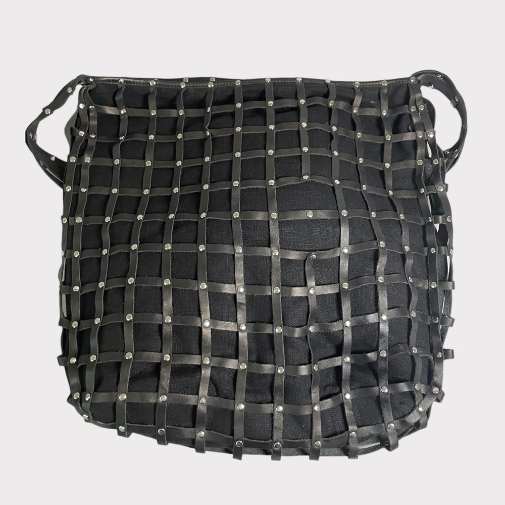 STAUD - Joe Studded Slouchy Shoulder Bag - Black/Silver - Picture 3 of 6